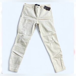 Hollister White High-Rise Crop Jeans
